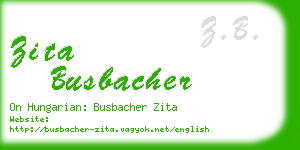 zita busbacher business card